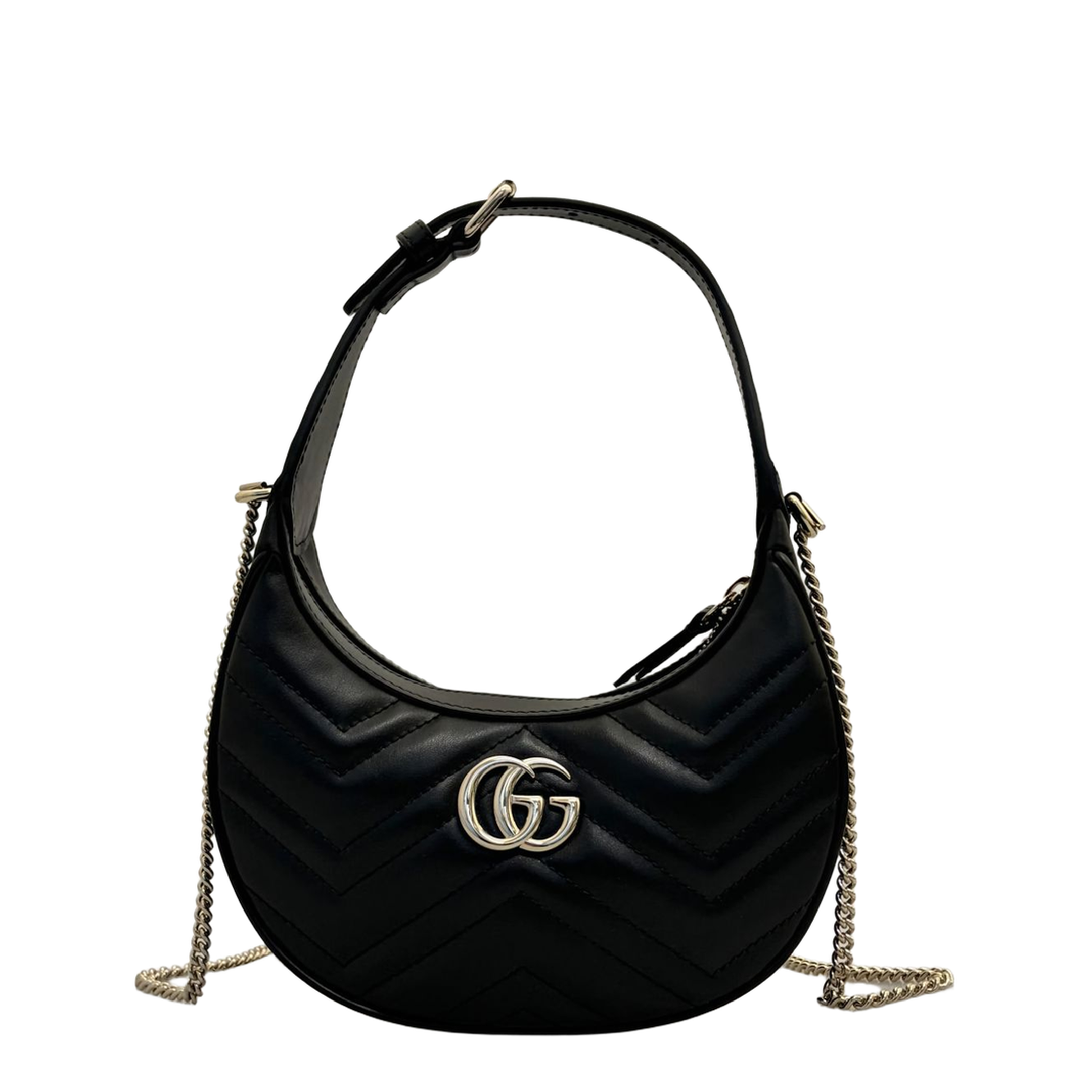 GG Marmont Small Leather Shoulder Bags - Black - Image 1