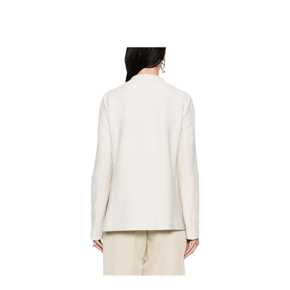 Ivory Button Fastening Round Neck Long Sleeves - Image 2