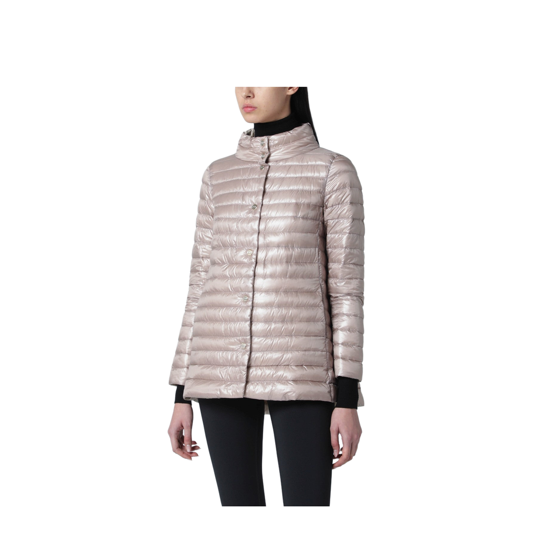 Light Pink Quilted Nylon Padded Jacket - Image 1