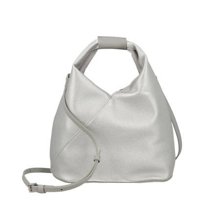 Japanese Eco Leather Crossbody - Silver - Image 1