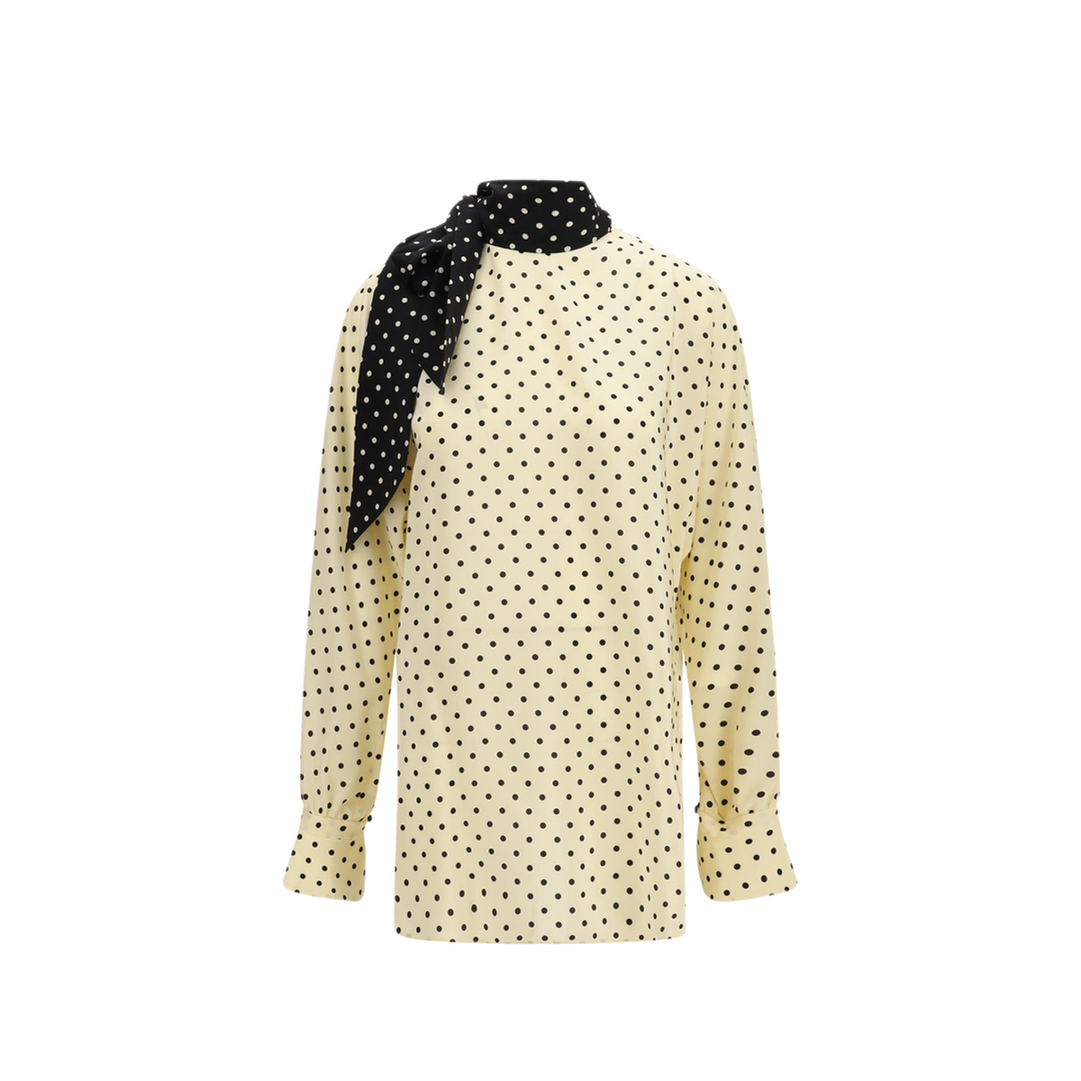 Polka Dot Blouse With Side Bow - Image 1