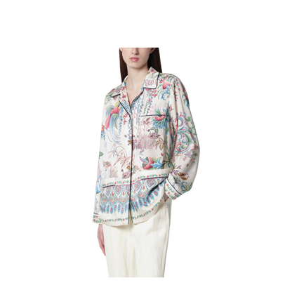 Placed Flora and Fauna Print Twill Shirt - Image 1