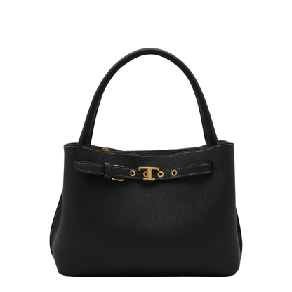 T Timeless Mini Calfskin Leather Top-Handle Bag - Black - Image 2