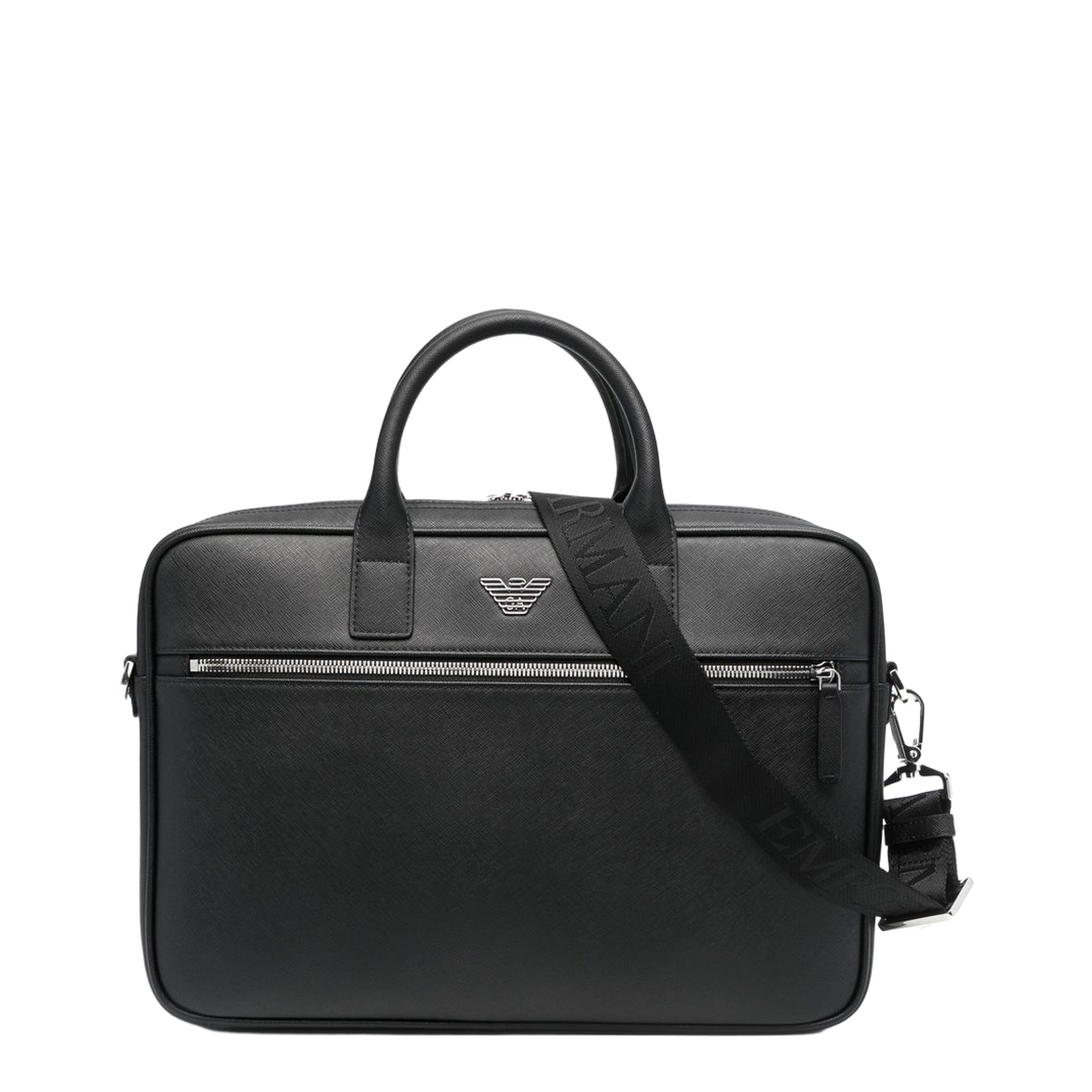 ASV Regenerated Saffiano Leather Business Bag - Black - Image 1