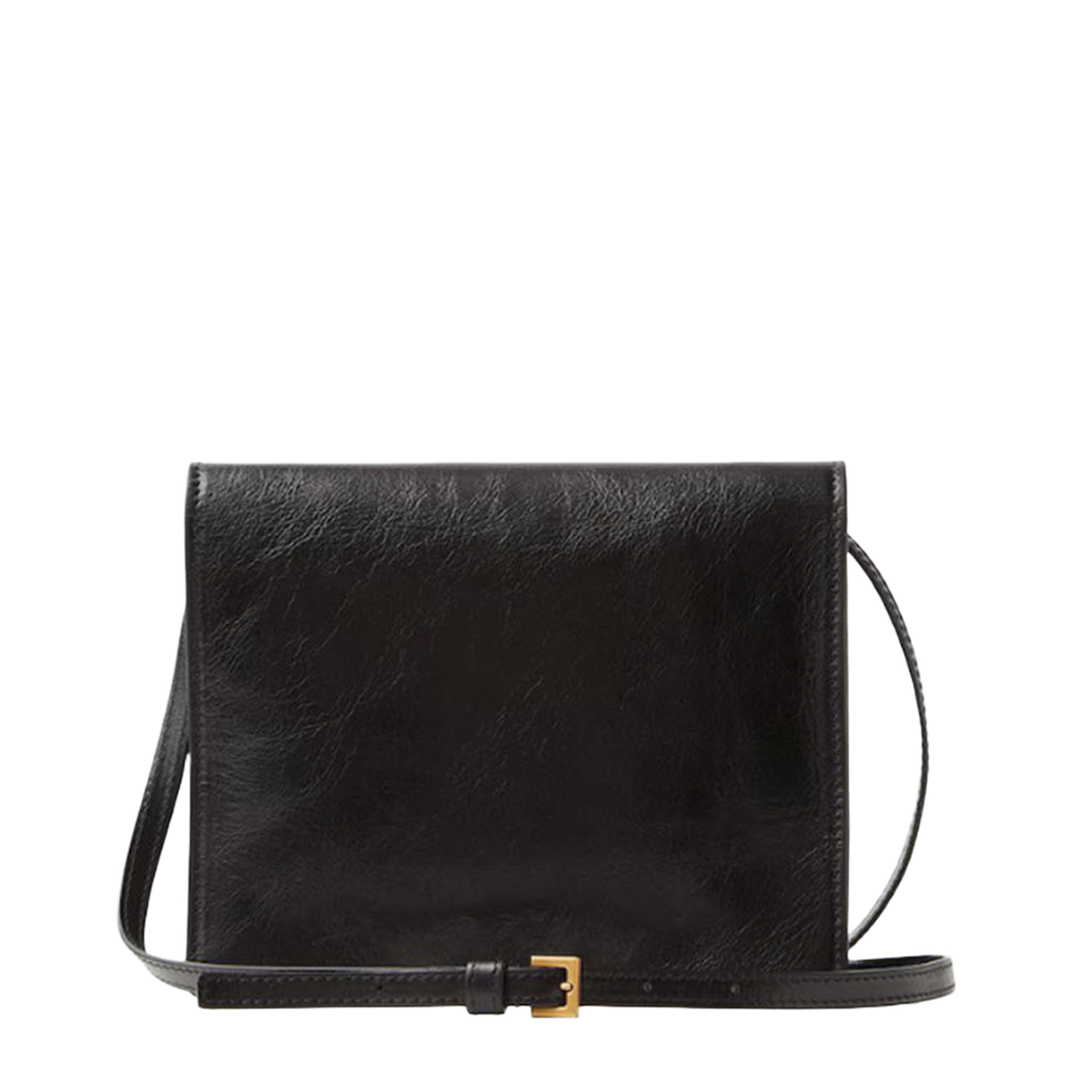 Pivot Small Calf Leather Bucket Bag - Black - Image 3