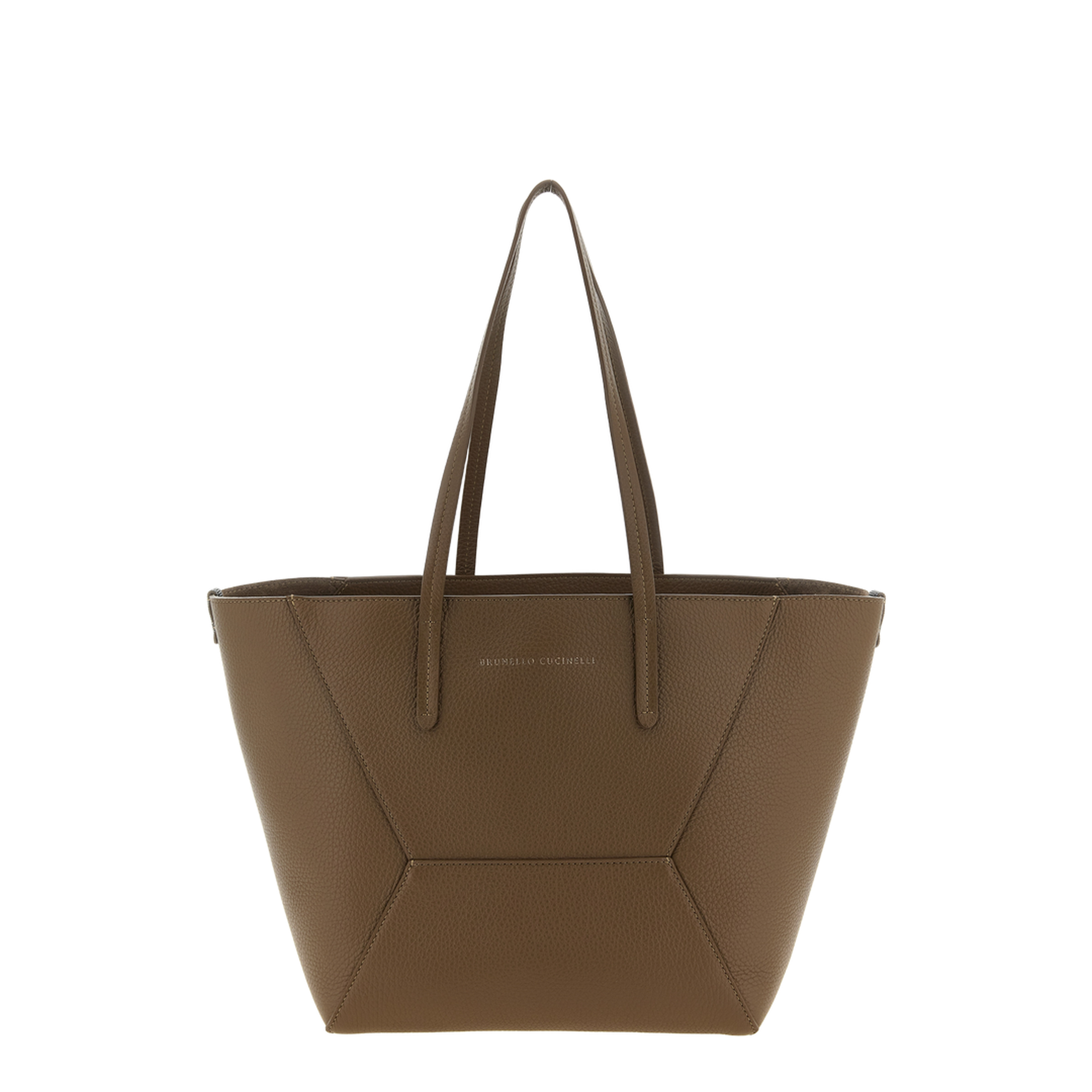 Duo Medium Leather Tote Bag - Brown - Image 4