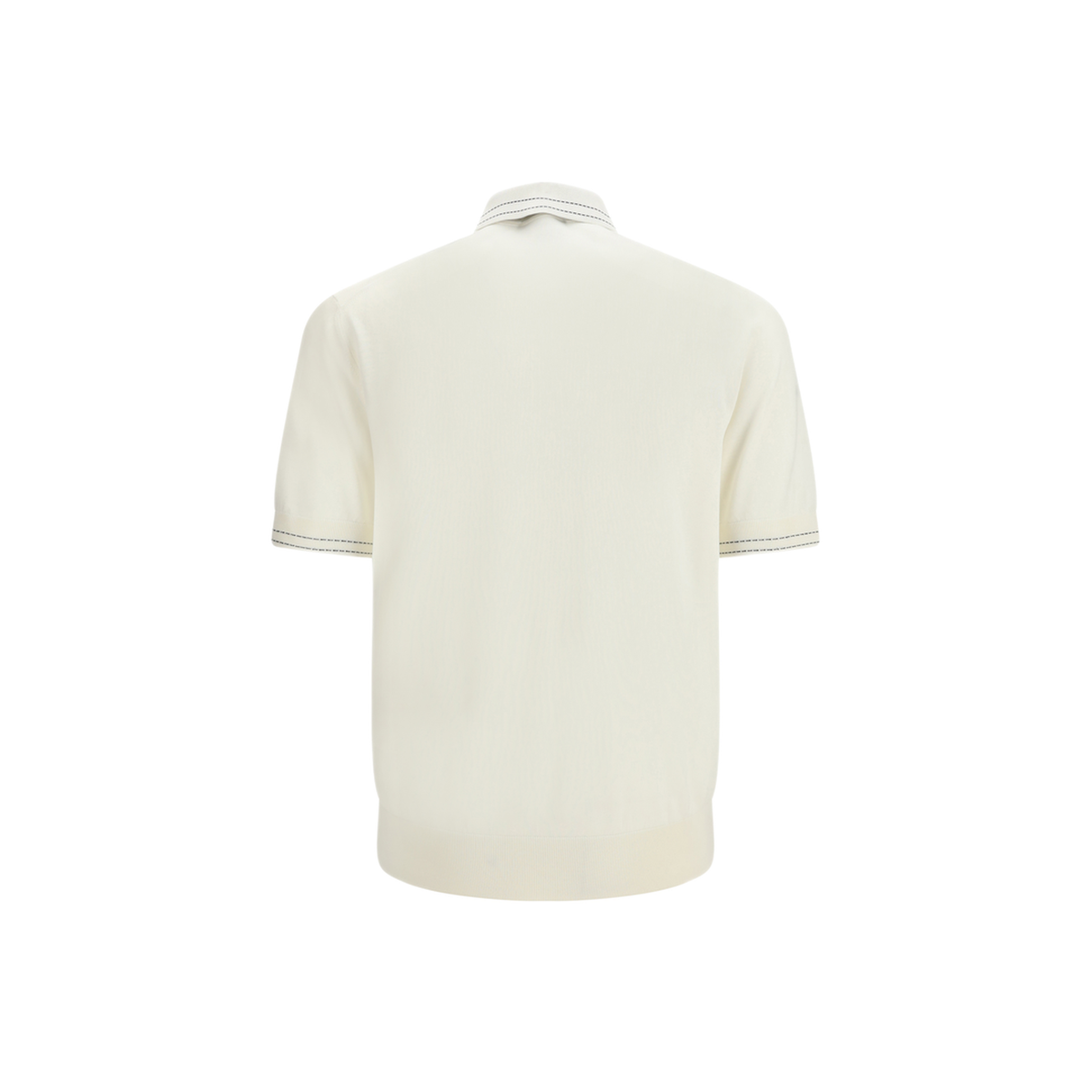 Silk Polo With Collar And Short Sleeves - Image 2