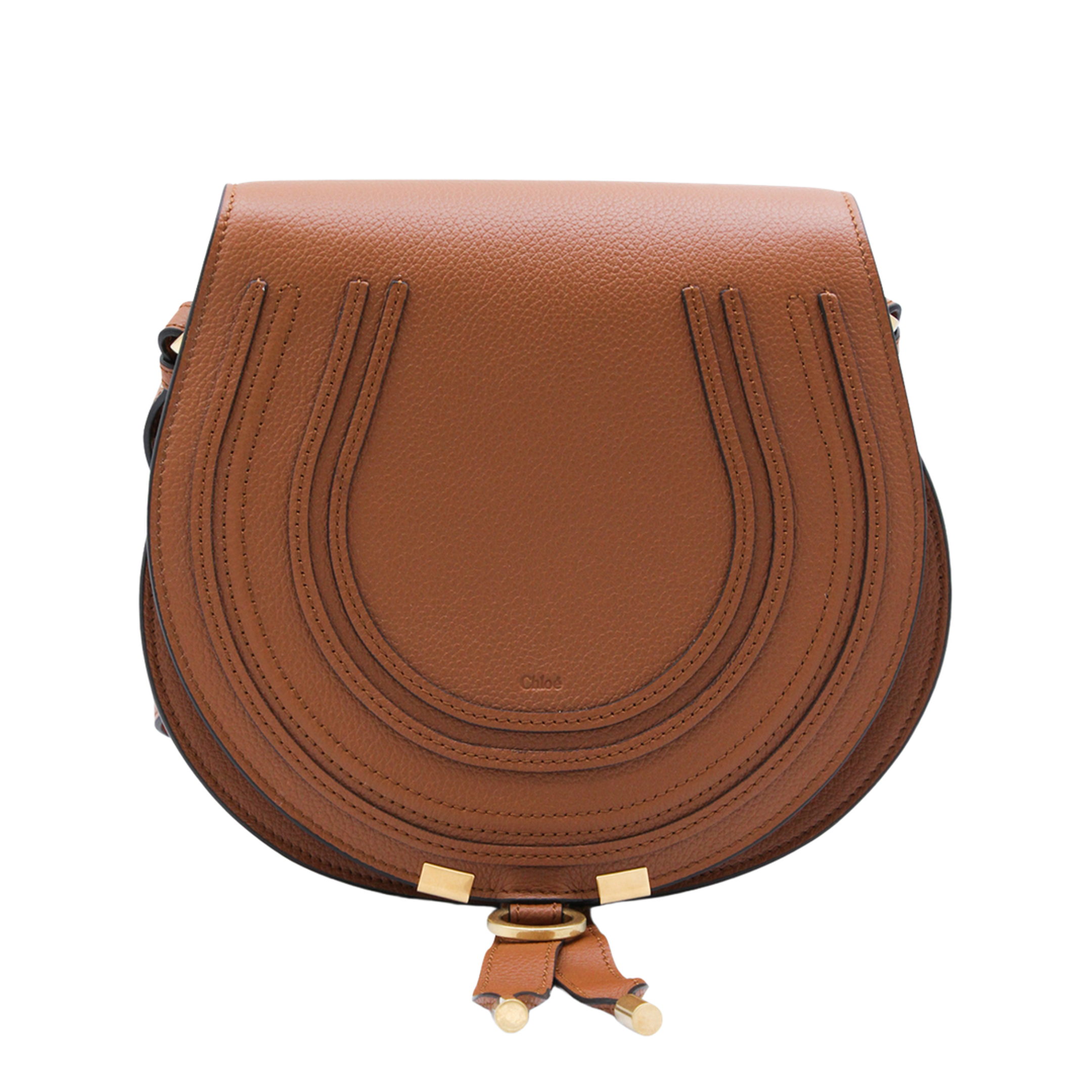 Marcie Calfskin Saddle Bag - Tan - Image 1