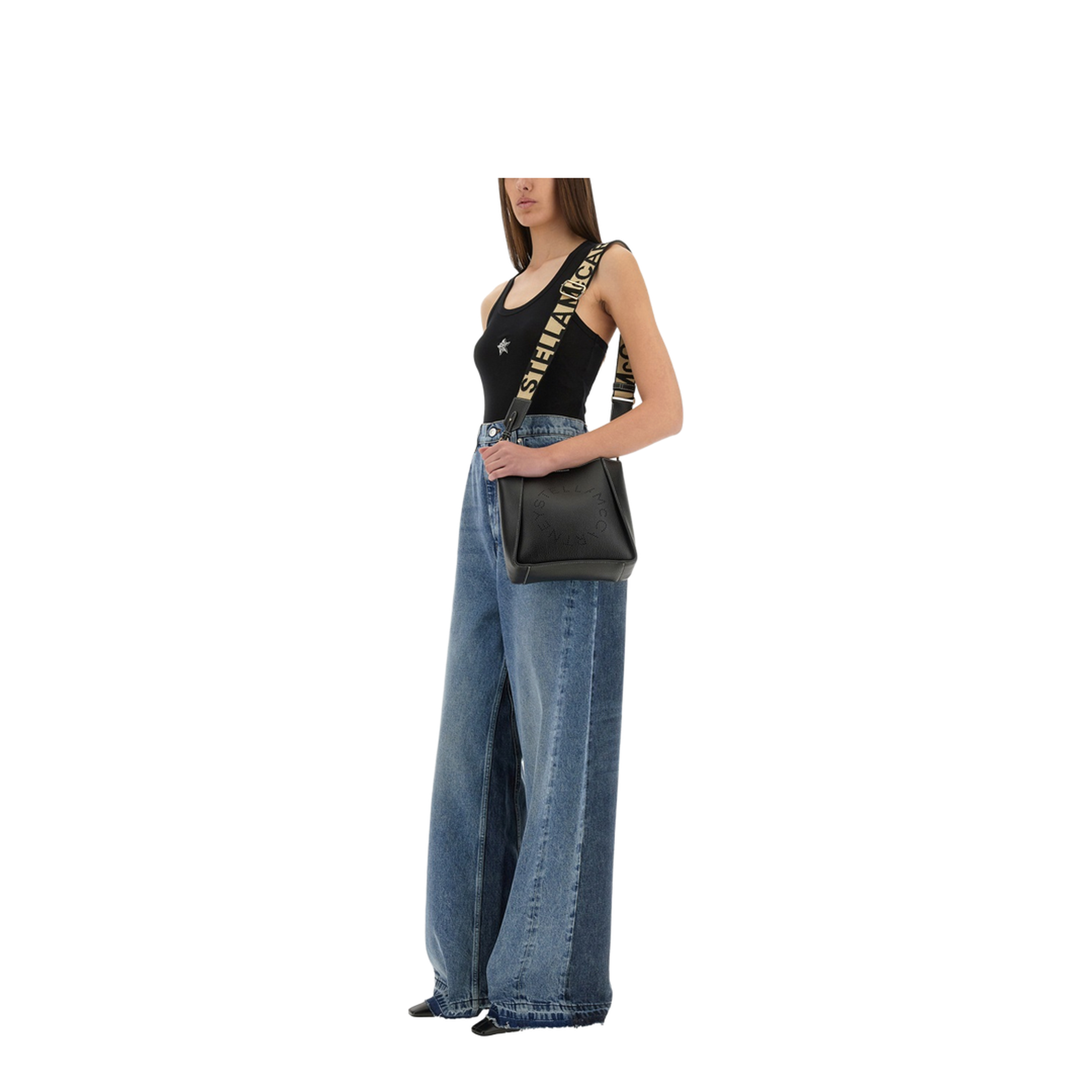 Wide-Leg Jeans with Contrasting Panels - Image 2