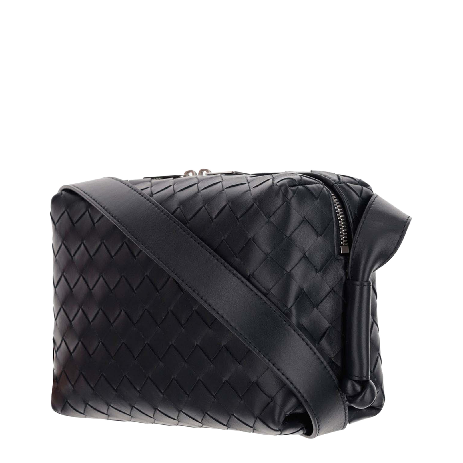 Intrecciato Leather Camera Bags - Black - Image 2