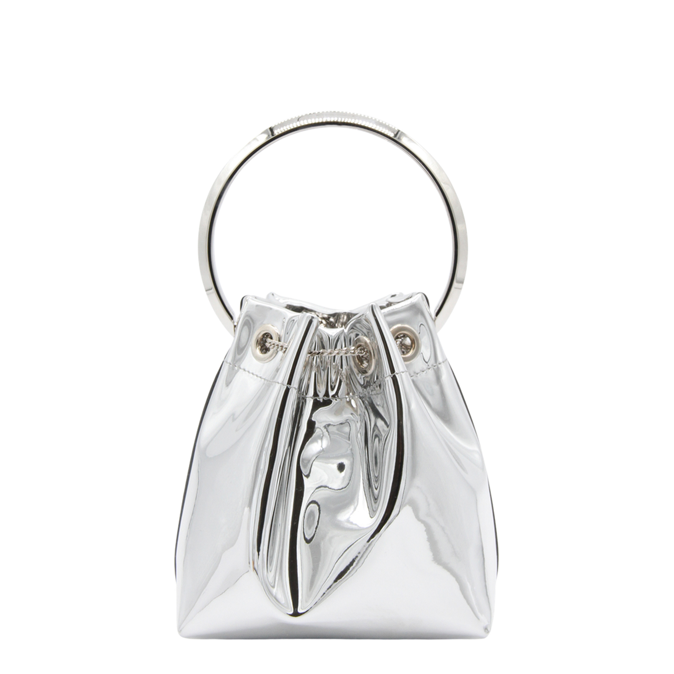 Bon Bon Mirror Fabric Mini Bag - Silver - Image 3