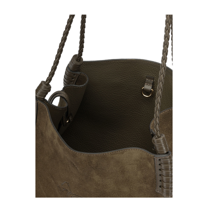 Libra Medium Suede Tote Bag - Brown - Image 5