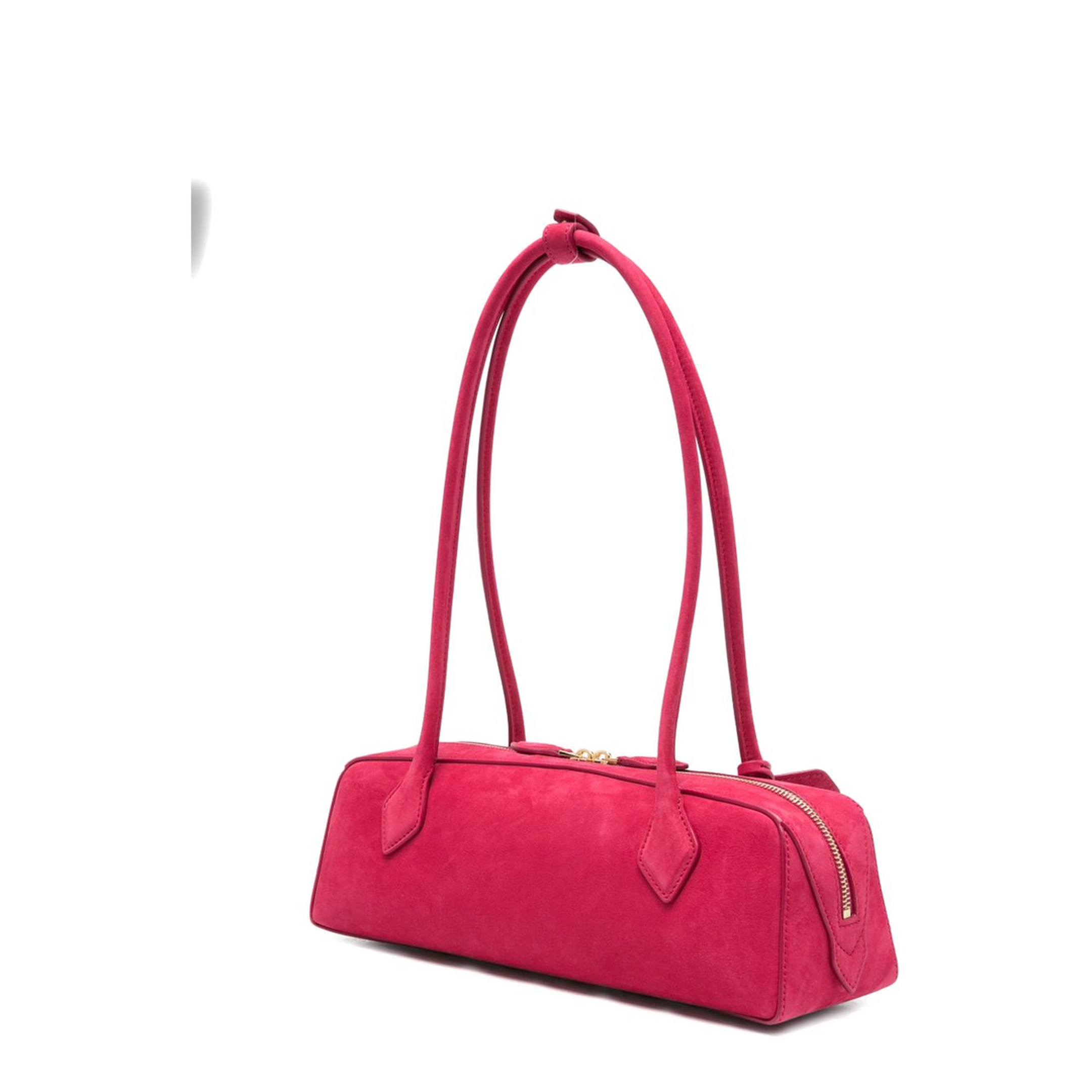 Le Teckel Medium Nubuck Calfskin Shoulder Bag - Framboise - Image 3