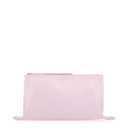 Pastel Pink Leather Medium Clutch - Image 1