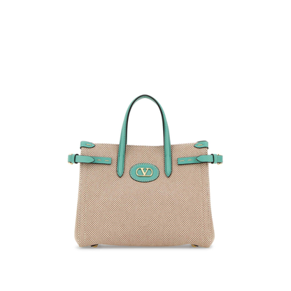 Two-Tone Canvas Antibes Handbag - Image 1