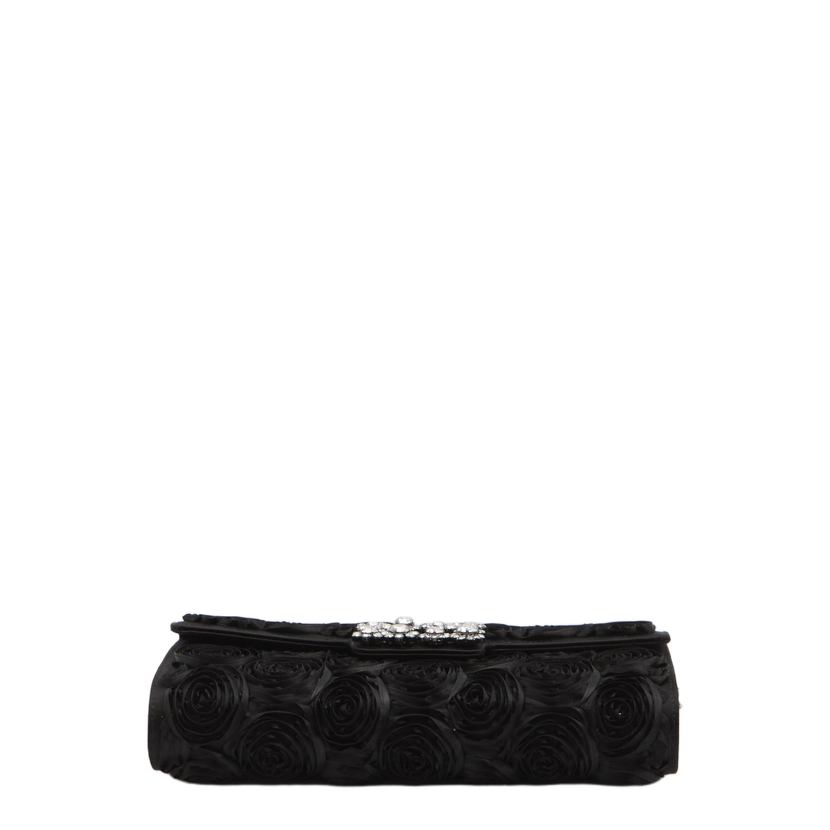 Satin Bag with Crystal Buckle and Rose Detail - Image 3