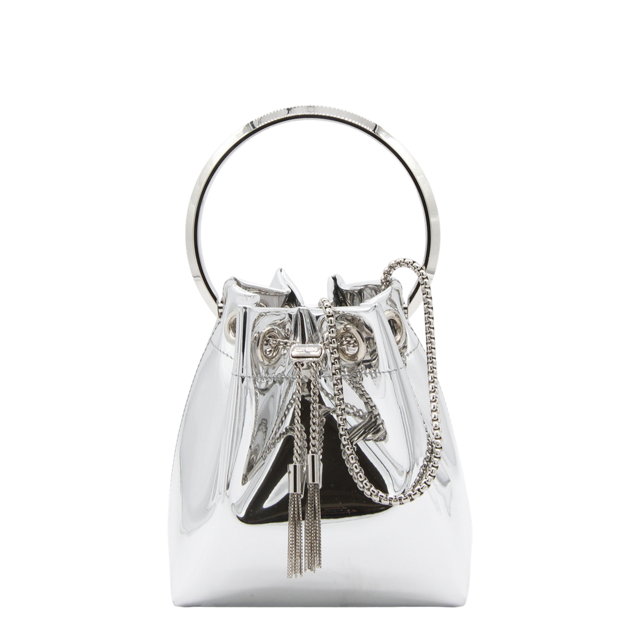 Bon Bon Mirror Fabric Mini Bag - Silver - Image 1