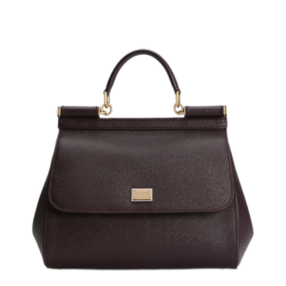 Sicily Large Calfskin Handbag - Bordeaux - Image 1