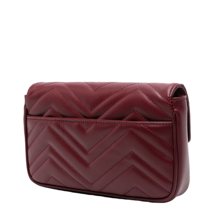 GG Marmont Small Leather Shoulder Bags - Burgundy - Image 3