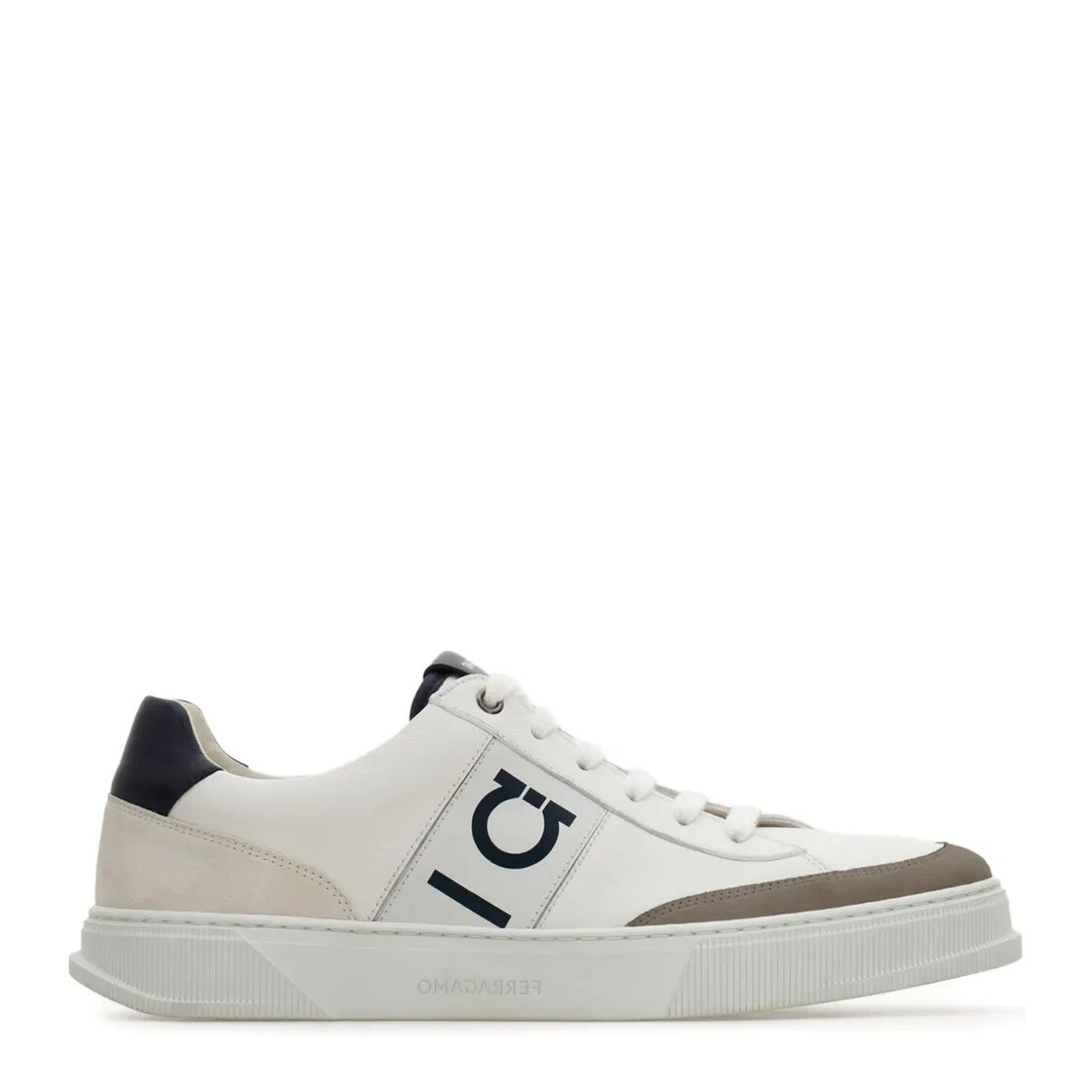 Alaska Leather and Suede Sneaker with Gancini Detail - Image 1