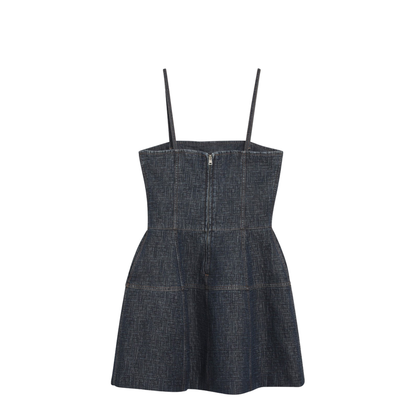 Dark Blue FF Denim Bustier Dress - Image 2