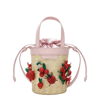 Botanica Mini Bucket Bag in Raffia and Leather - Image 1