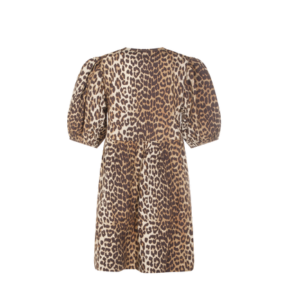 Printed Tie String Poplin Mini Dress - Image 3