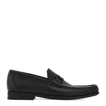 Leather Loafers with Gancini Buckle - Image 1