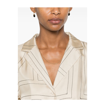 Rebellion Lace-Up Blouse in Cream Floral - Image 4