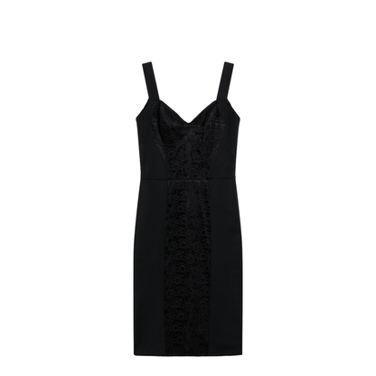 Black Sheath Dress with Lace Details - Image 1