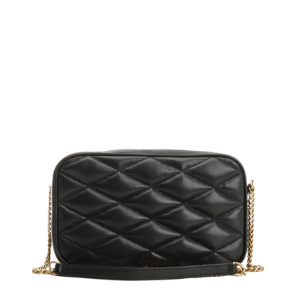Quilted Leather Crossbody Bag - Black - Image 3