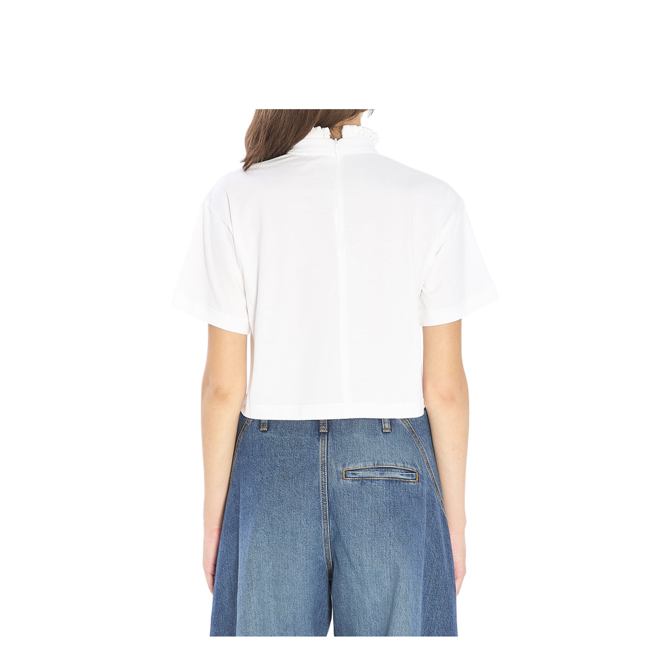 Cropped T-shirt in Cotton Jersey - Image 4