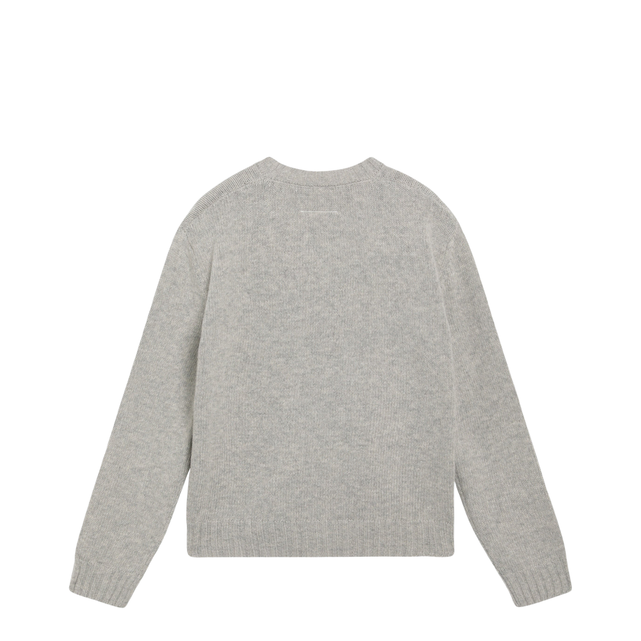 Sweater with Calligraphic Print in Grey Melange - Image 2