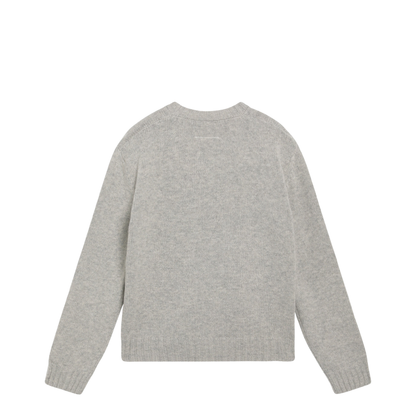 Sweater with Calligraphic Print in Grey Melange - Image 2