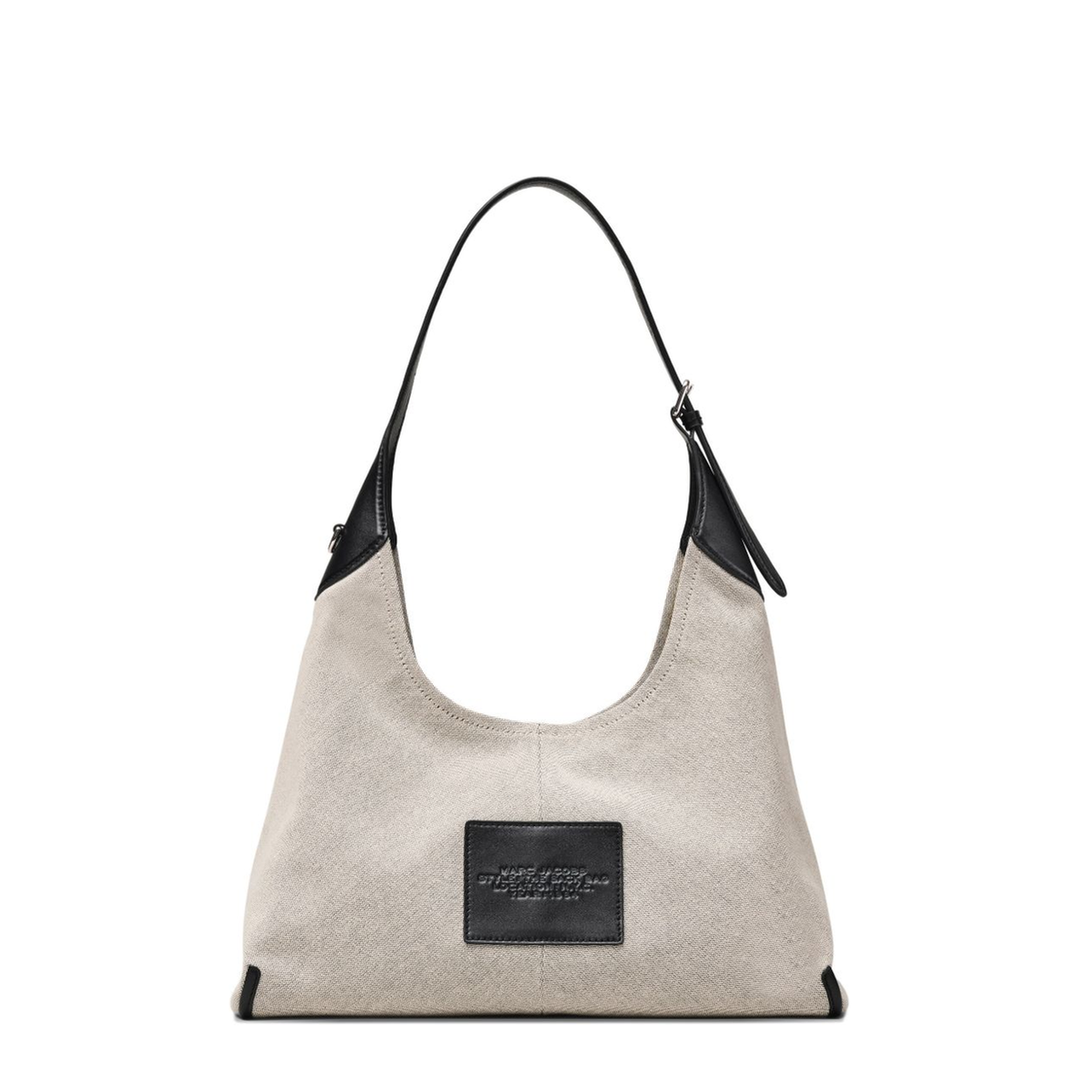 The Sack Bag Canvas Shoulder Bag - Ivory/Black - Image 5