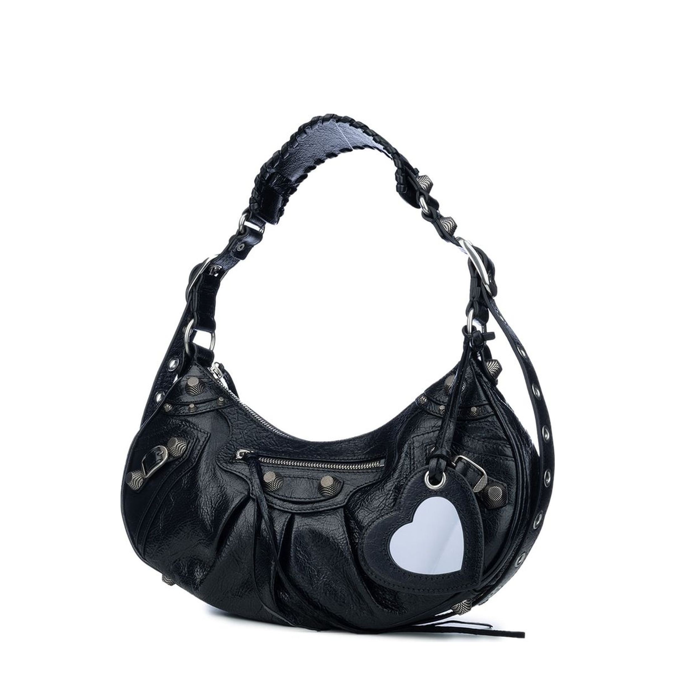 Le Cagole Small Arena Lambskin Shoulder Bag - Black - Image 1