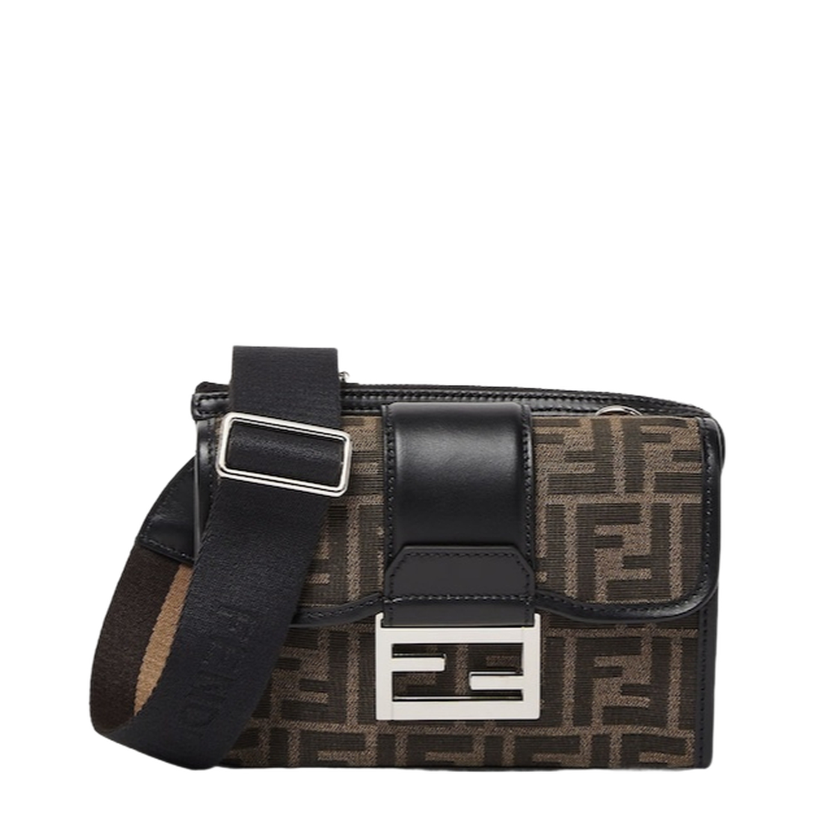 Baguette Canvas Crossbody Bags - Brown - Image 1