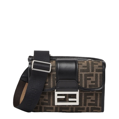 Baguette Canvas Crossbody Bags - Brown - Image 1