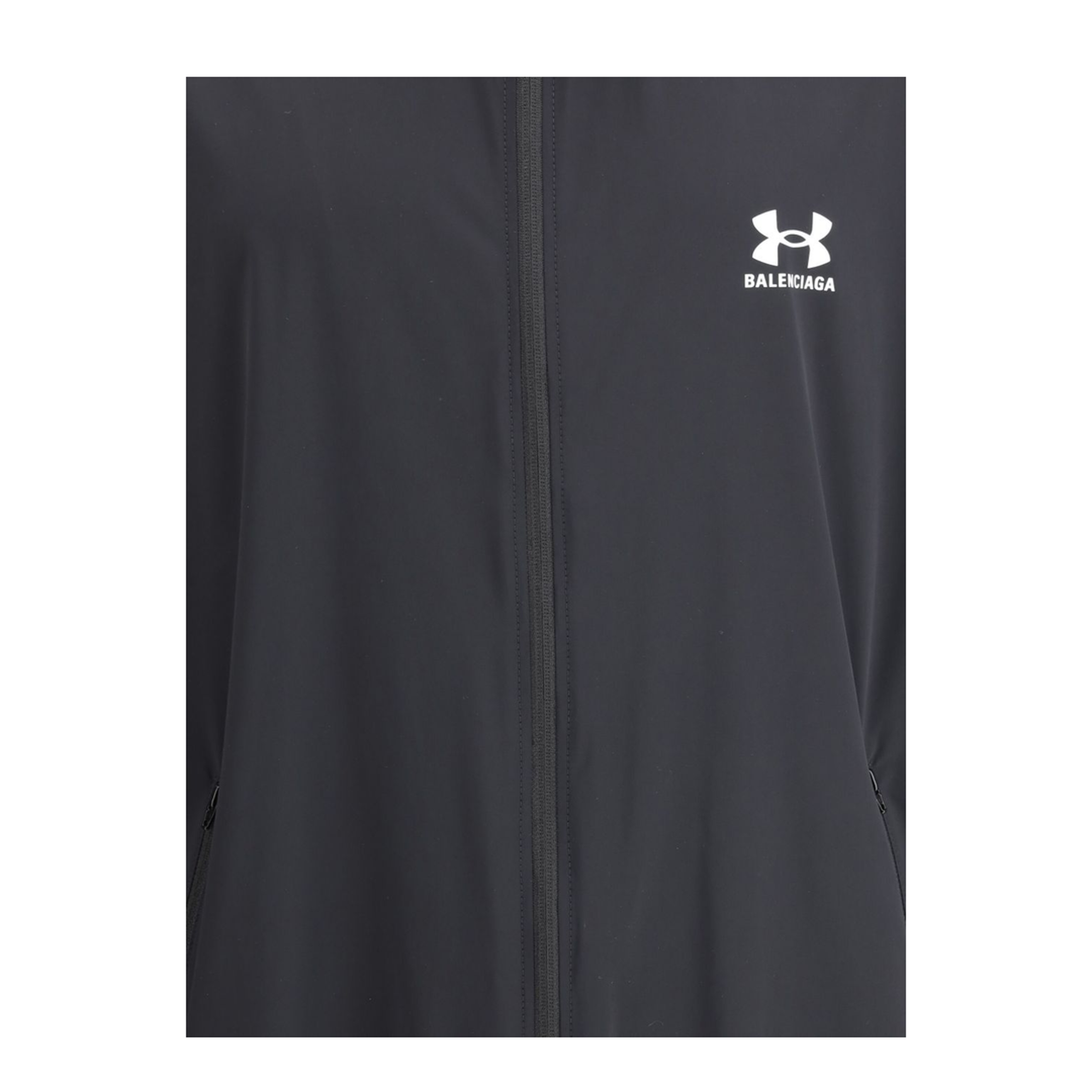 Black Front Zip Fastening High Neck Jacket - Image 2