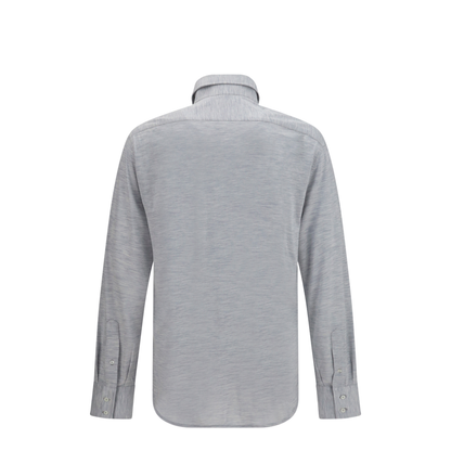 Silk and Cotton Jersey Shirt with Spread Collar - Image 2