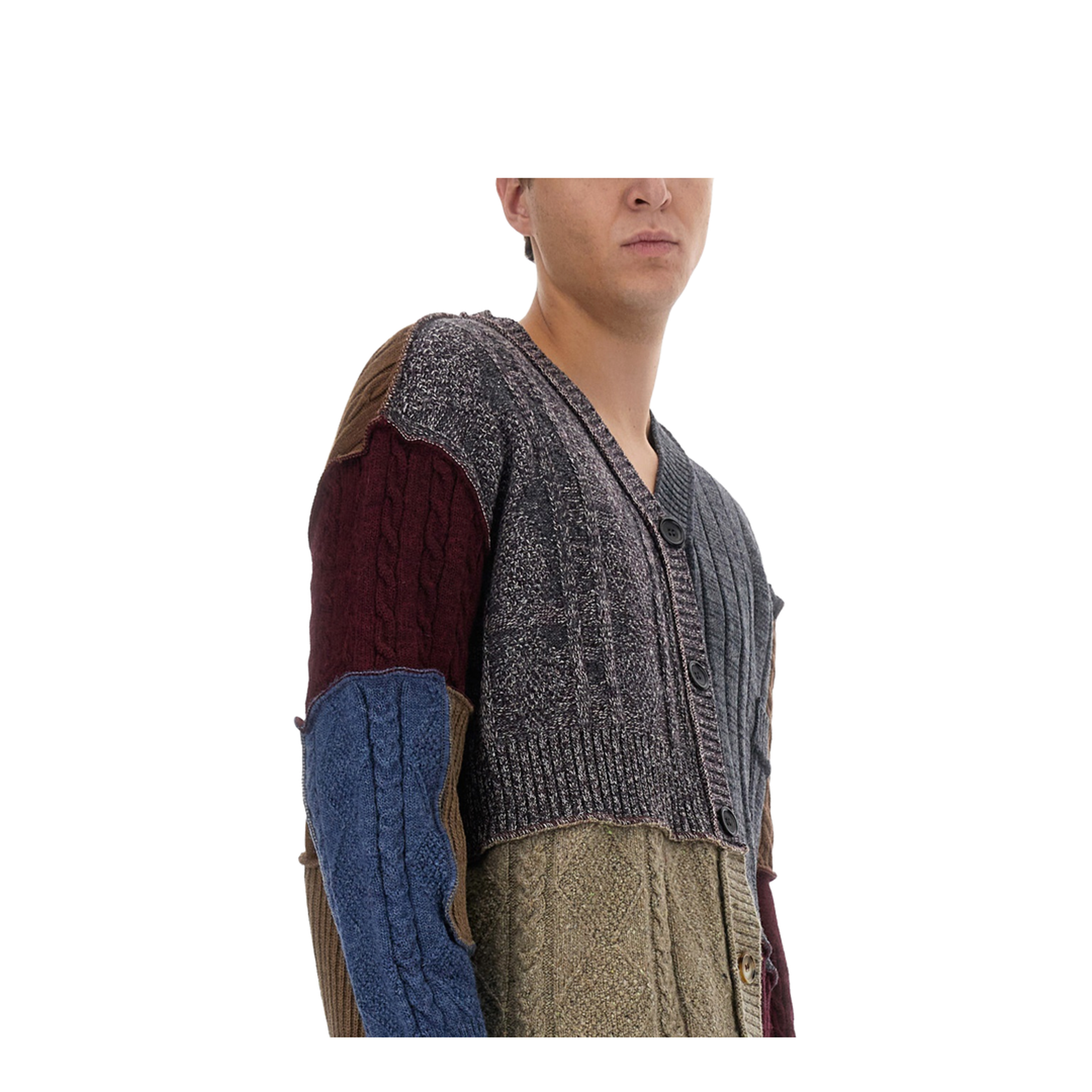 Patchwork Distressed Cardigan - Image 4