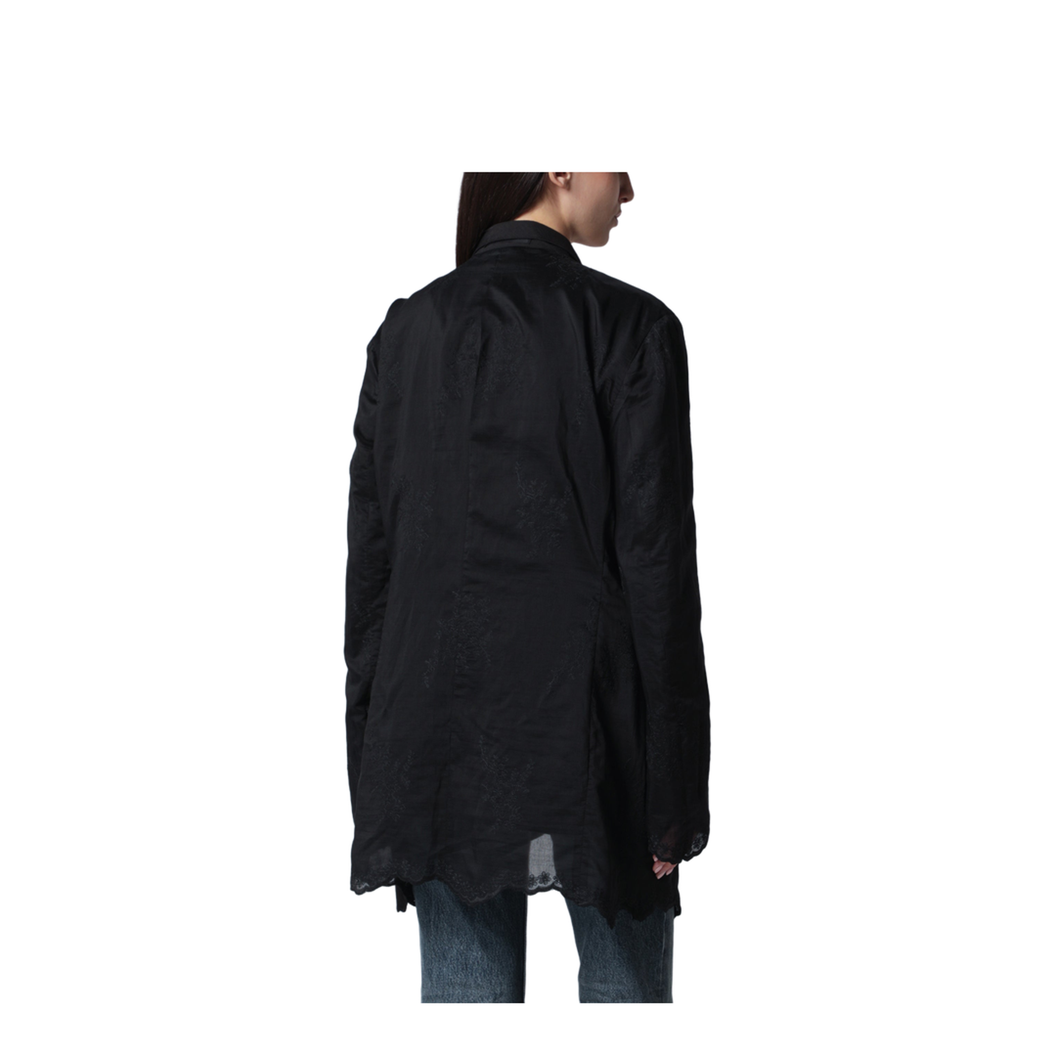 Reversible Drip Blazer in Soot Black Techflax - Image 2