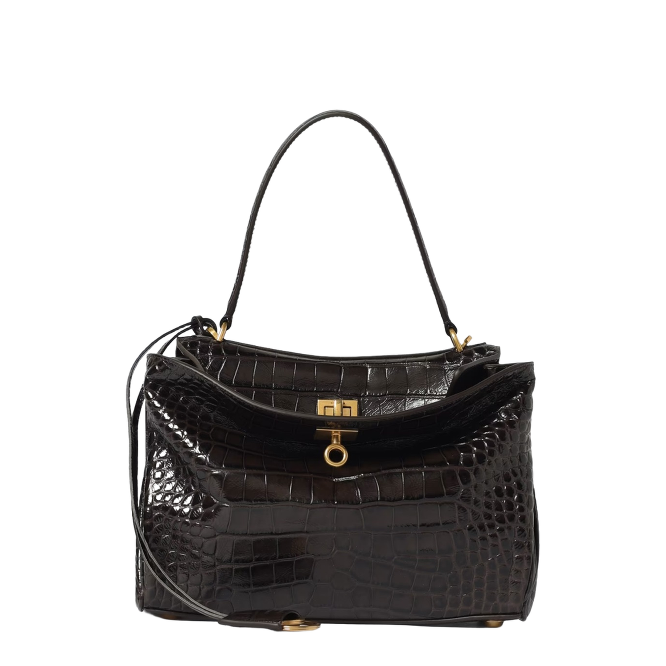 Rodeo Shoulder Bag In Crocodile-print Leather - Image 1