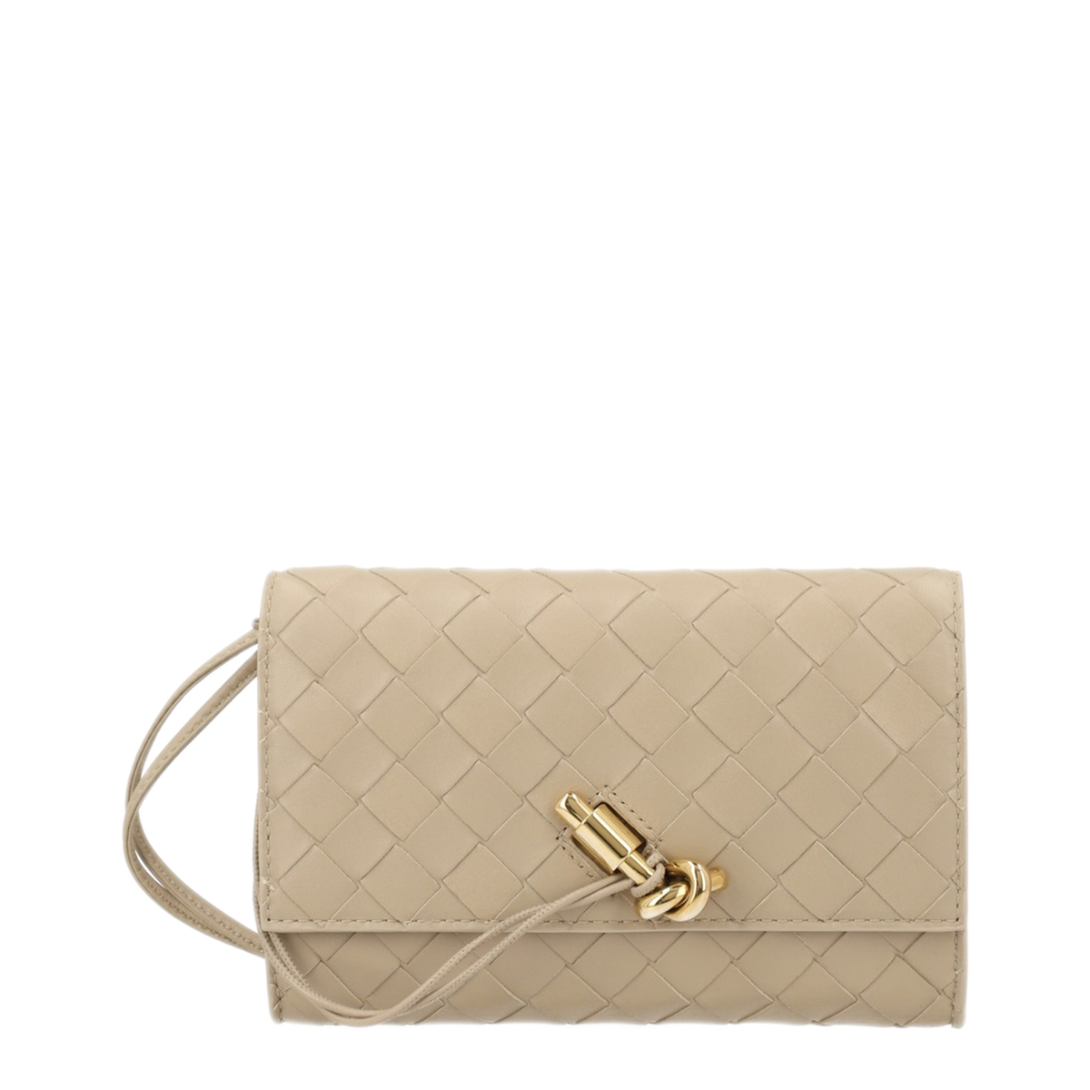 Andiamo Leather Pouch On Strap - Ecru - Image 1