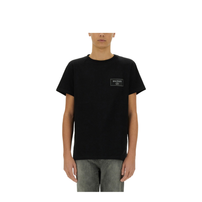 T-shirt with Couture Label Black - Image 1