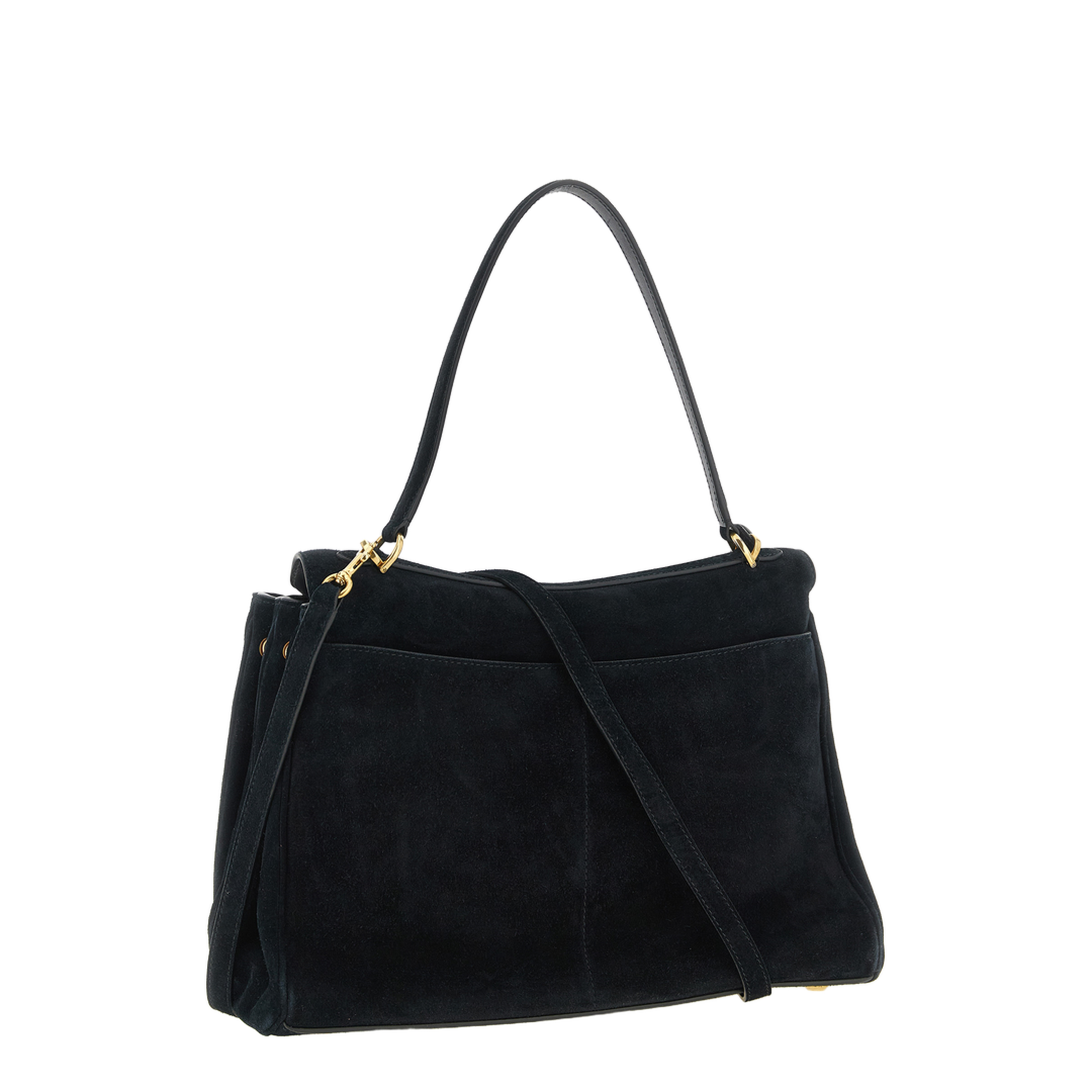Rodeo Medium Suede & Smooth Calfskin Handbag - Black - Image 2