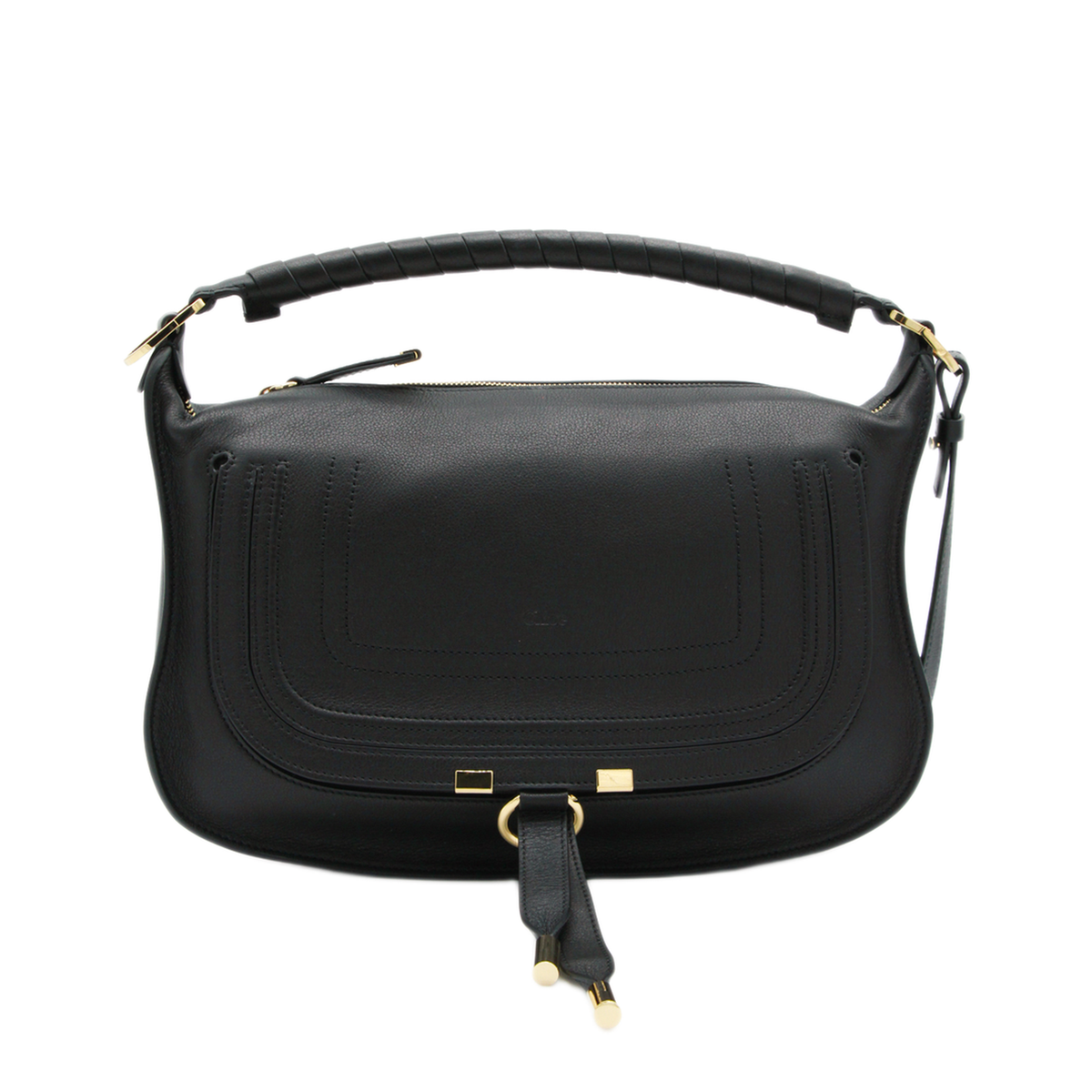 Marcie Small Calfskin Shoulder Bag - Black - Image 1