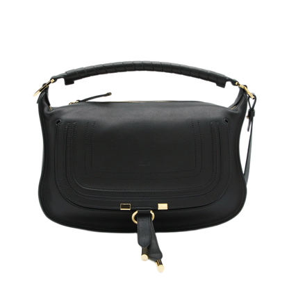 Marcie Small Calfskin Shoulder Bag - Black - Image 1