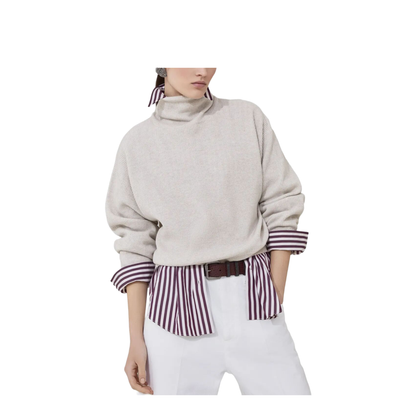 Cashmere Blend English Ribbed Turtleneck Sweater - Image 6