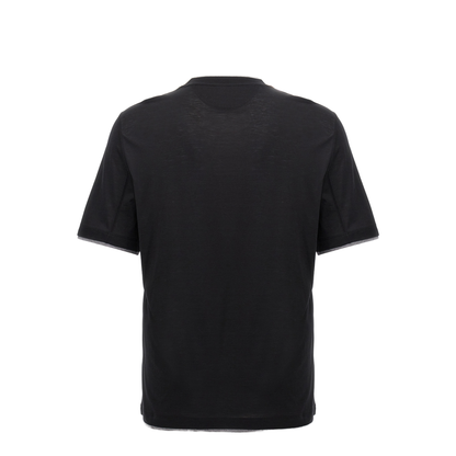 Layered-Effect Silk-Cotton T-Shirt - Image 5